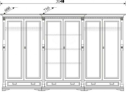 Classic cabinets wardrobe wall unit closet solid colonial style O6D